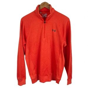 Under Armour Storm Mens XL ColdGear Loose Half Zip Fleece Lined Sweater Orange